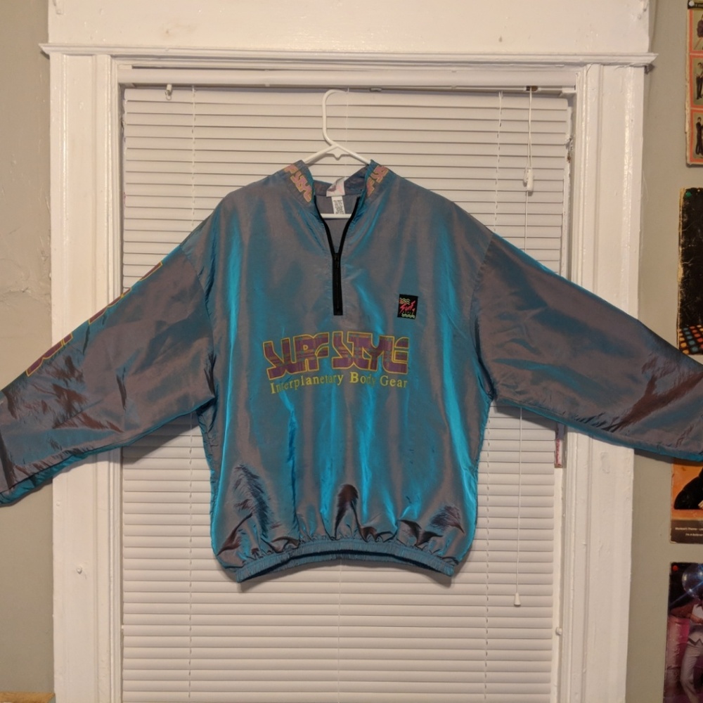 Retro Surf Style neon windbreaker